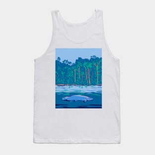 Arapaima in the Amazon River or Río Amazonas in South America WPA Art Deco Poster Tank Top